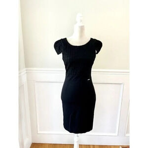 Flygirl Made in Italy Black Sheath Dress Stretch Knit S 42 NWT